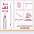Multi Functional Tension Rope Fitness Stretcher for Household Abdominal Stretching Training, Pilates Stick Set Macaron Color