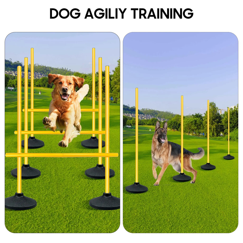 Soccer Agility Poles,Adjustable Height Hurdles,6Pcs Soccer Training Poles with Rubber Base, Detachable Soccer Agility Training Equipment